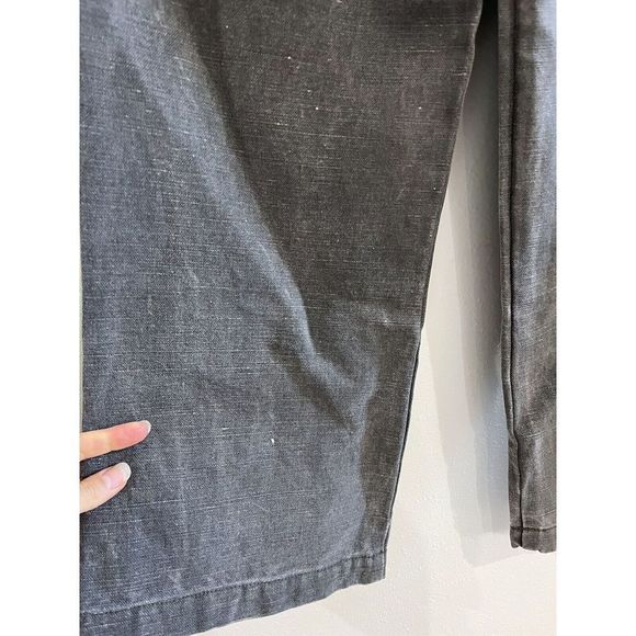 CARON CALLAHAN Grey Wide Leg Ankle Pants Crop Capri Buttons Sz Small Canvas - Picture 5 of 7